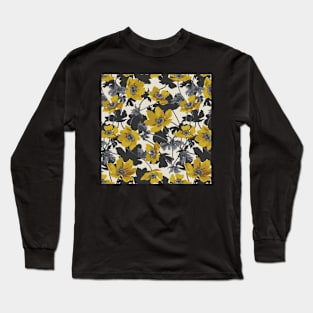 Yellow Poppies Scattered Long Sleeve T-Shirt